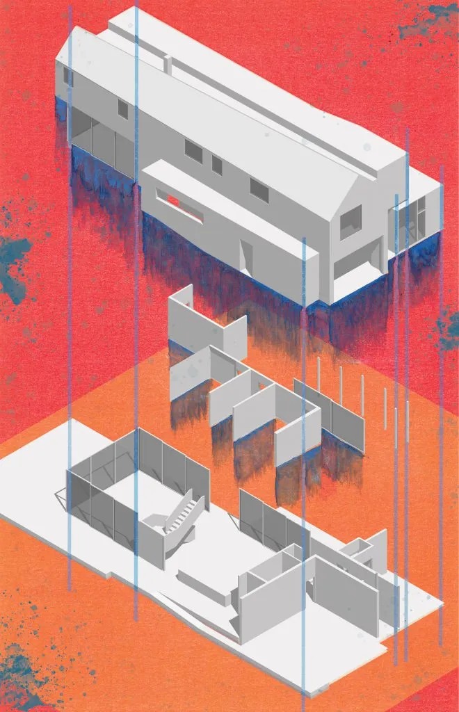Hand-drafted study of the Ross House