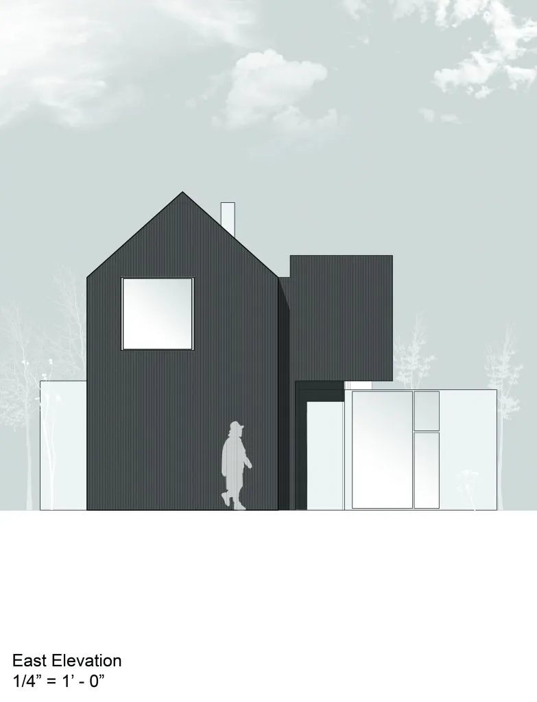 East elevation drawing of the Ross House