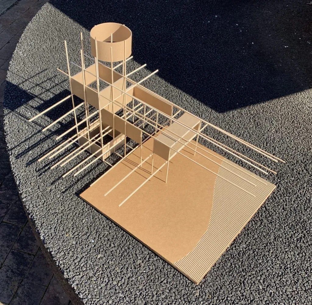 Overview photo of the completed study model