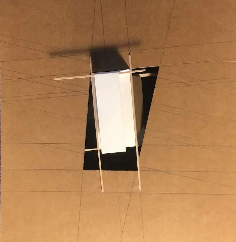 Insertion model showing the museum within its site