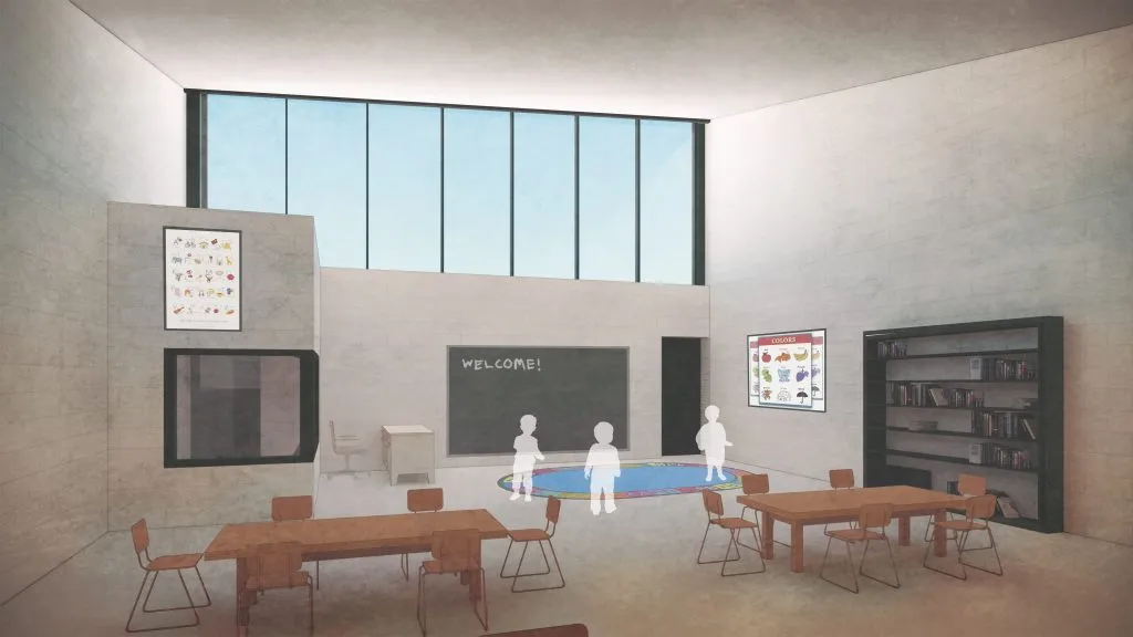 Interior rendering of a preschool classroom