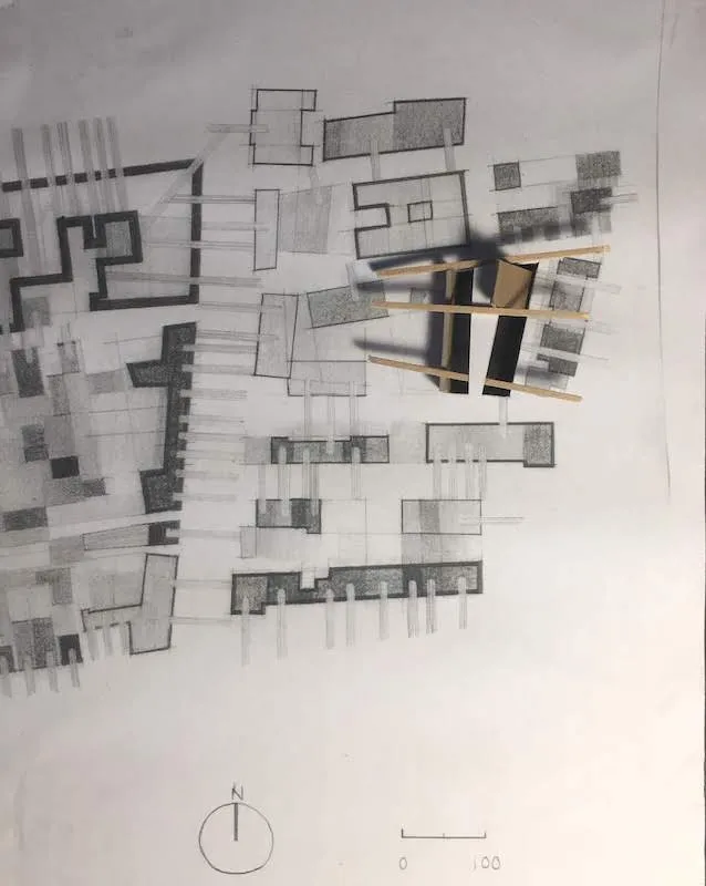 Large-scale insertion model of the museum