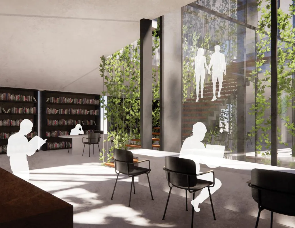 Additional interior rendering of the library