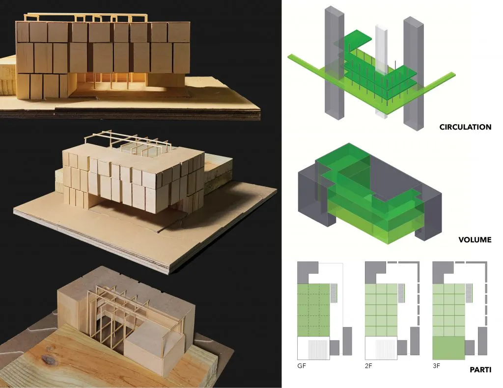 Rendering of the library's basalt-clad reading rooms