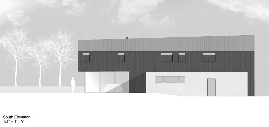 South elevation drawing of the Ross House