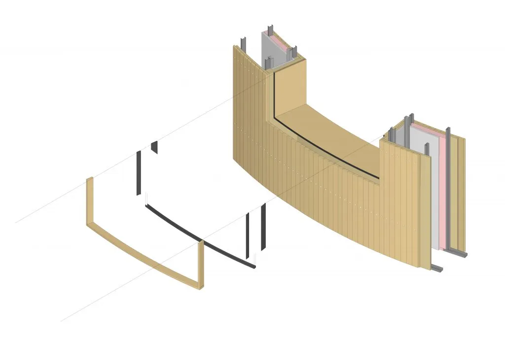 Axonometric construction detail drawing