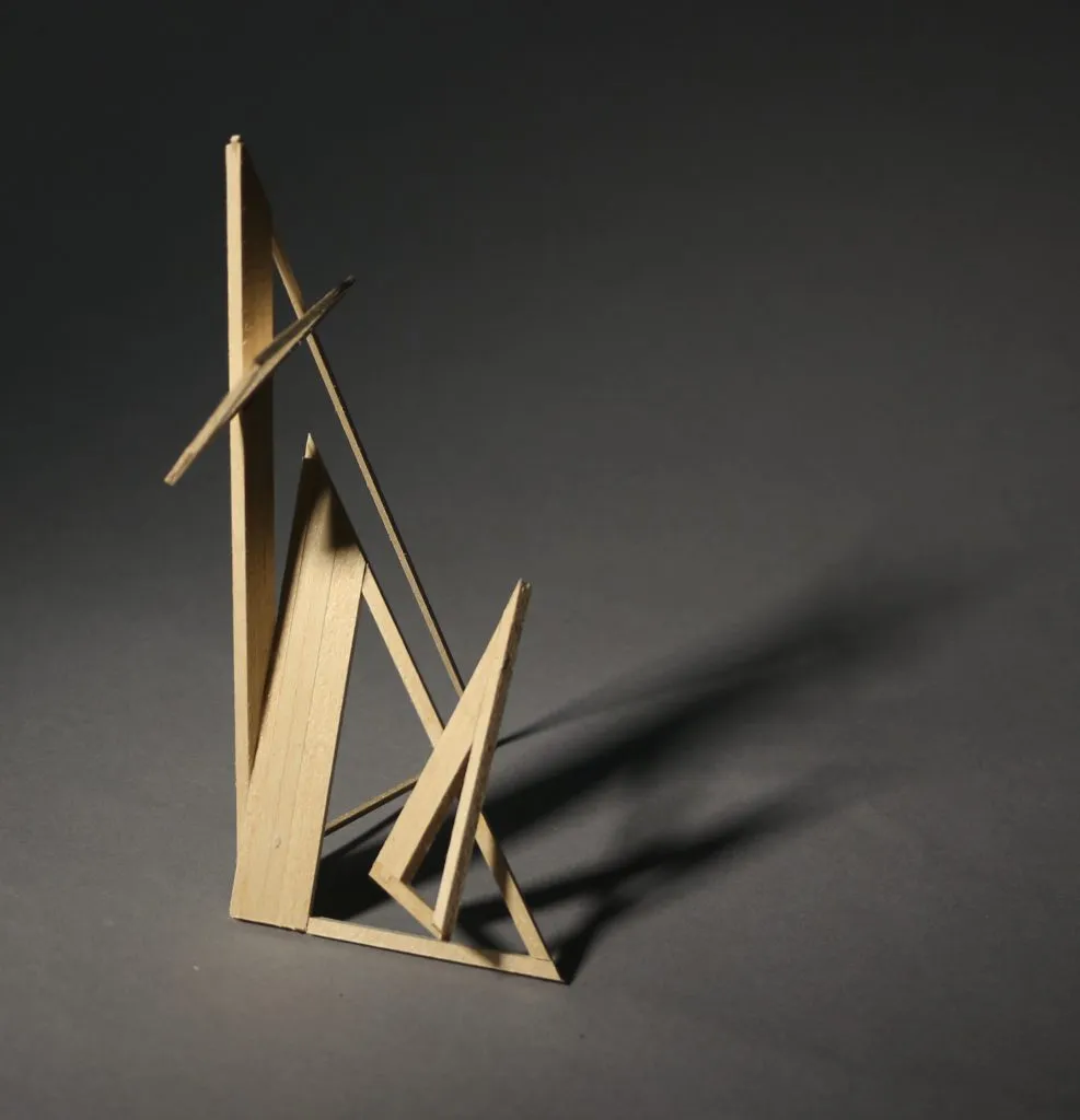 Initial wood model exploring the Line tectonic
