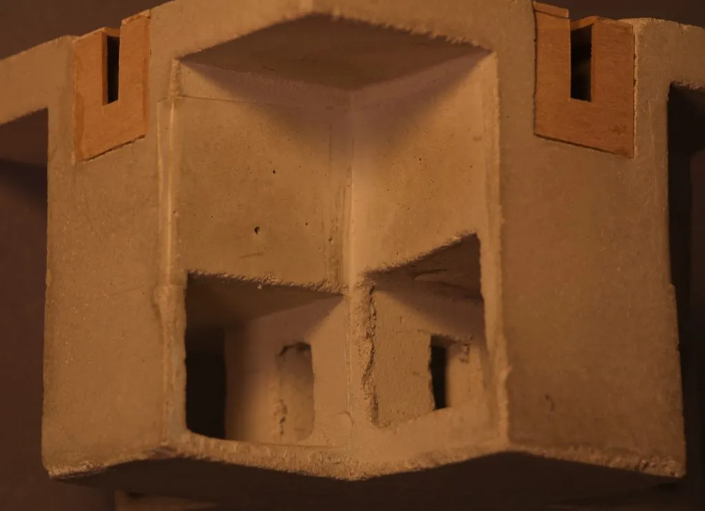 Study model exploring solid and void, view three